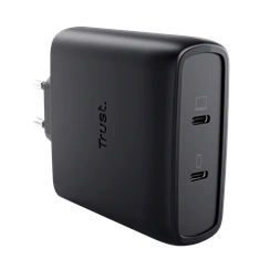 TRUST 25527 Maxo 100W 2x USB-C csatlakozással - fekete hálózati GaN töltő