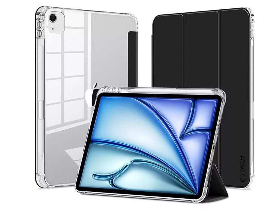 Tech-Protect TP308644 iPad Air 13 (2024) on/off funkcióval fekete-átlátszó tablet tok