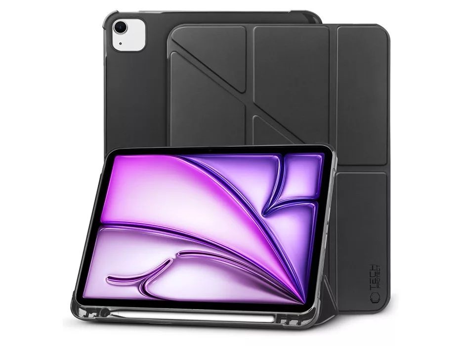 Tech-Protect TP308682 iPad Air 13 (2024) on/off funkcióval Origami fekete tablet tok