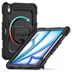 Tech-Protect TP308736 iPad Air 6 (2024) 11.0 fekete ütésálló tablet tok 4H kijelzővédő üveggel