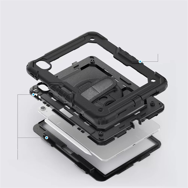 Tech-Protect TP308736 iPad Air 6 (2024) 11.0 fekete ütésálló tablet tok 4H kijelzővédő üveggel