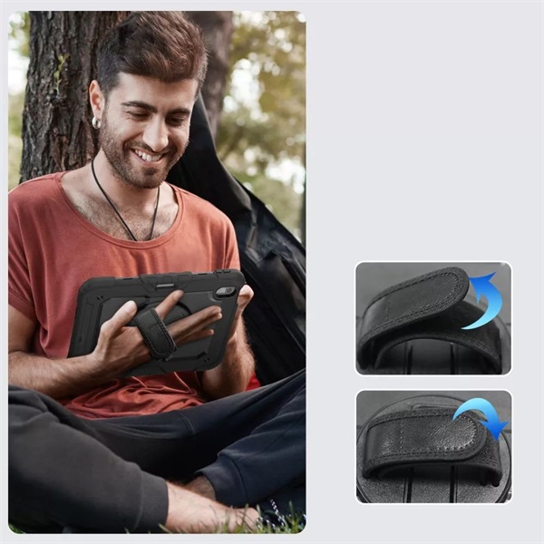 Tech-Protect TP308736 iPad Air 6 (2024) 11.0 fekete ütésálló tablet tok 4H kijelzővédő üveggel