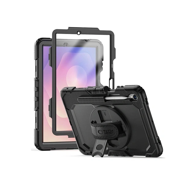 Tech-Protect TP332656 Solid Samsung Galaxy Tab S11 11,0" kijelzővédővel fekete ütésálló tok