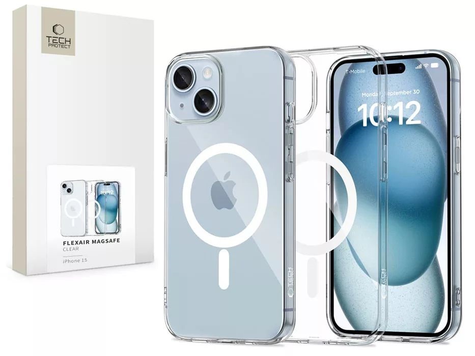 Tech-Protect TP371853 Apple iPhone 15 FlexAir MagSafe átlátszó szilikon tok