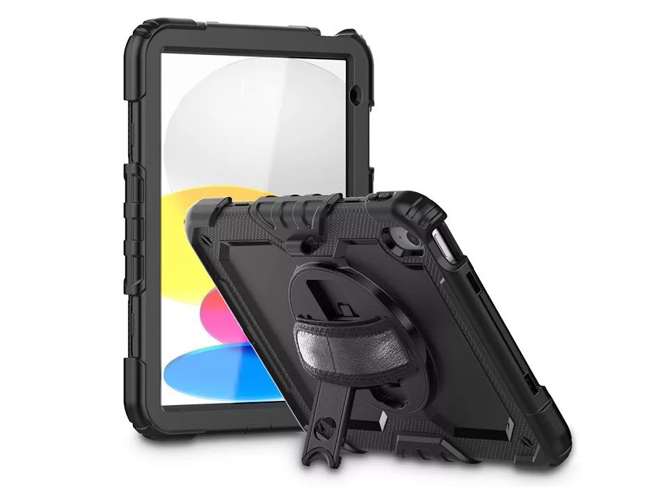 Tech-Protect TP927670 iPad 10.9 (2022)/iPad 11(2025) fekete ütésálló tablet tok 4H kijelzővédő üveggel