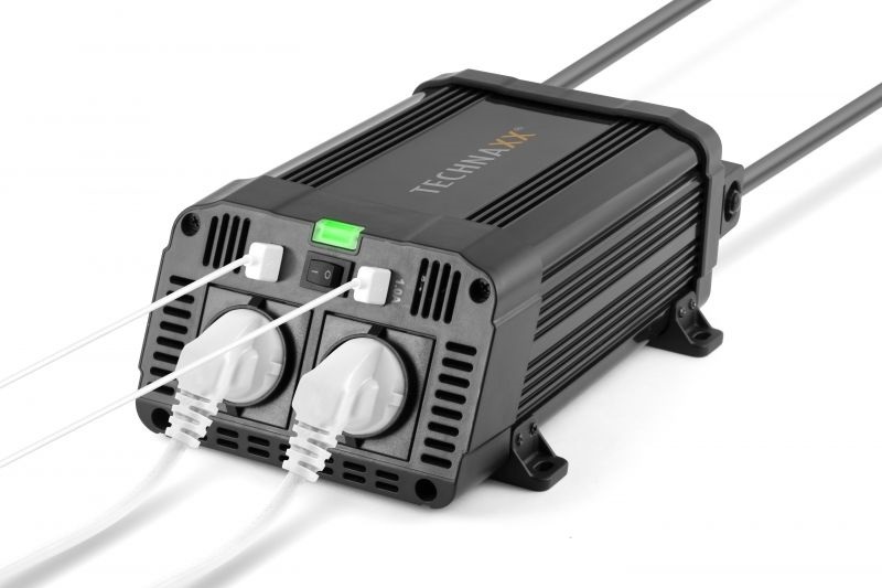 Technaxx TE16 1200W 2xUSB 2x230V autós inverter