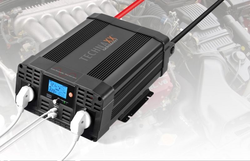 Technaxx TE22 2000W 2xUSB 2x230V autós inverter