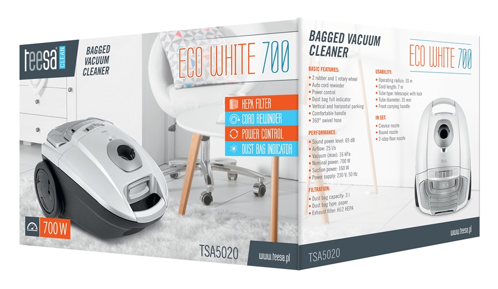 Teesa TSA5020 ECO WHITE 700 porszívó