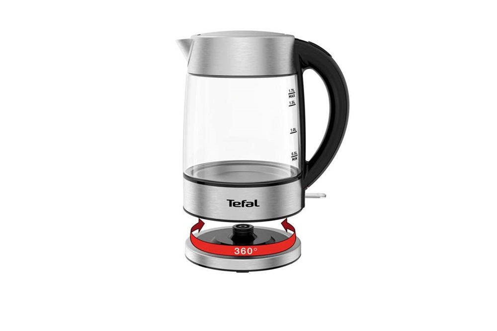 Tefal KI772D38 1,7L-es inox üveg vízforraló