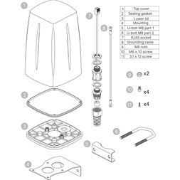 Teltonika PR1ICA70 kültéri IP67 4,5dBi 5G LTE Wi-Fi/GPS Omni antenna Teltonika RUTX50 routerhez
