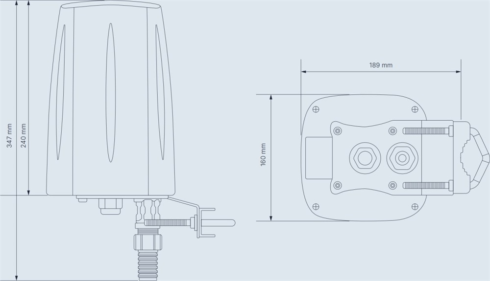 Teltonika PR1ICA70 kültéri IP67 4,5dBi 5G LTE Wi-Fi/GPS Omni antenna Teltonika RUTX50 routerhez