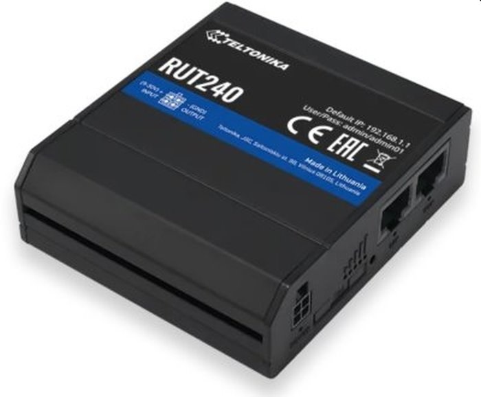 Teltonika RUT240 1x10/100Mbps LAN 1xminiSIM 4G/LTE CAT4 Vezeték nélküli ipari router