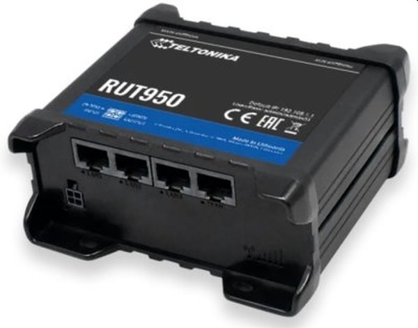 Teltonika RUT950 3x10/100Mbps LAN 2xminiSIM 4G/LTE CAT4 Vezeték nélküli ipari router