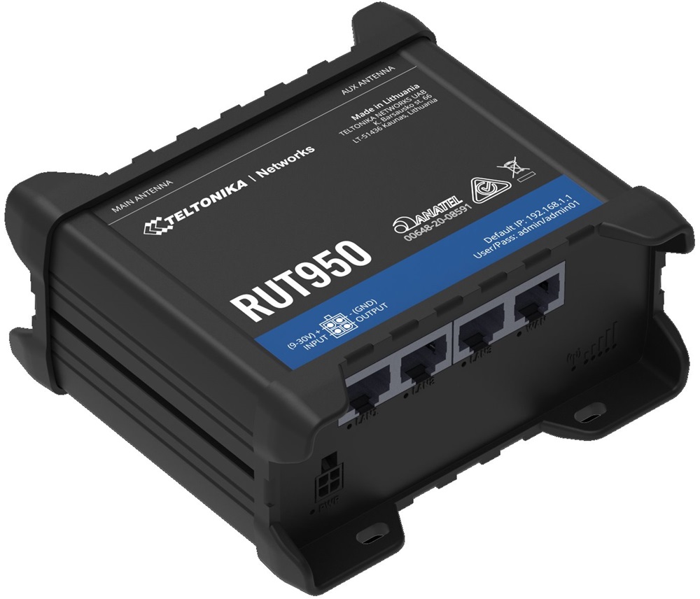 Teltonika RUT950 3x10/100Mbps LAN 2xminiSIM MeiG 4G/LTE CAT4 Vezeték nélküli ipari router