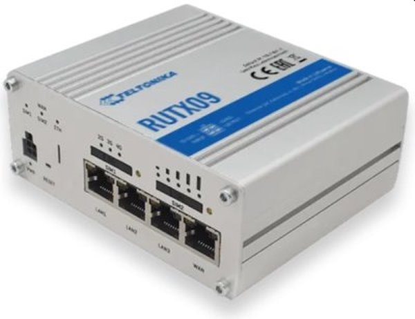Teltonika RUTX09 3xGbE LAN 2xminiSIM 4G/LTE CAT6 Gigabit ipari router