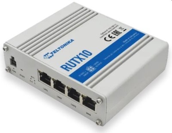 Teltonika RUTX10 3xGbE LAN Bluetooth Dual Band Vezeték nélküli Gigabit ipari router