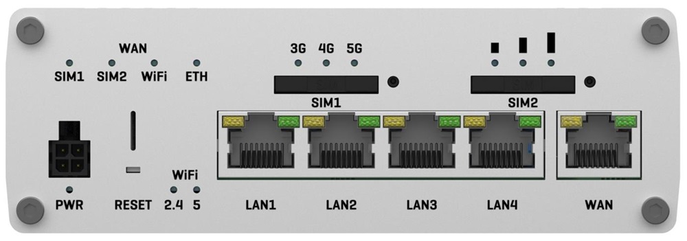 Teltonika RUTX50 4xGbE LAN 2xminiSIM 5G Dual Band Vezeték nélküli Gigabit ipari router
