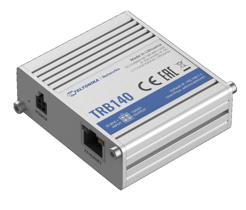 Teltonika TRB140 1xGbE LAN 1xminiSIM 4G/LTE CAT4 Gigabit ipari Ethernet IoT gateway