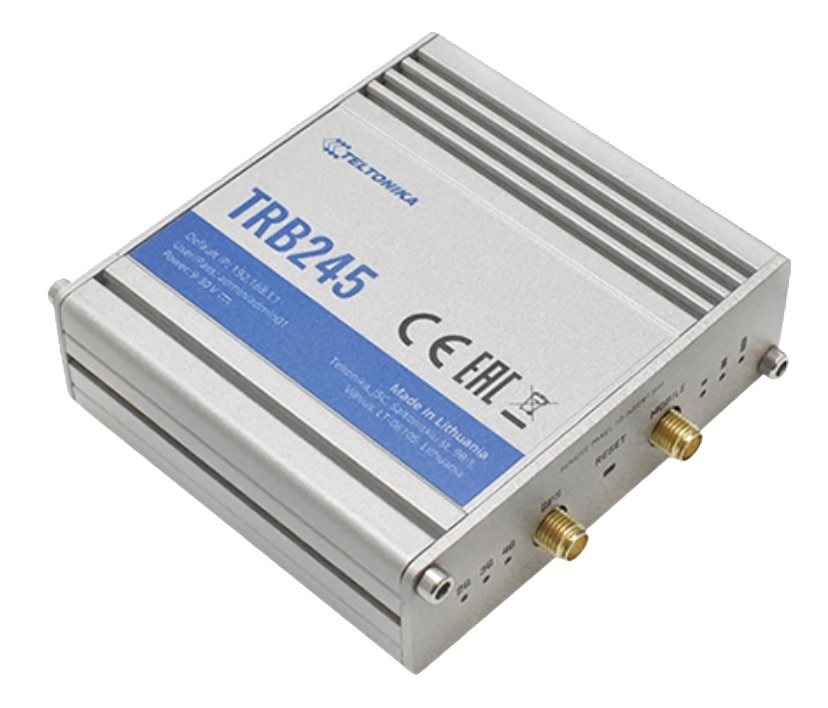 Teltonika TRB245 1x10/100Mbps LAN 2xminiSIM 4G/LTE CAT4 ipari gateway
