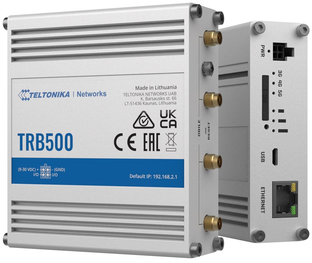 Teltonika TRB500 10/100/1000 Mbps LAN 1xminiSIM 5G ipari gateway
