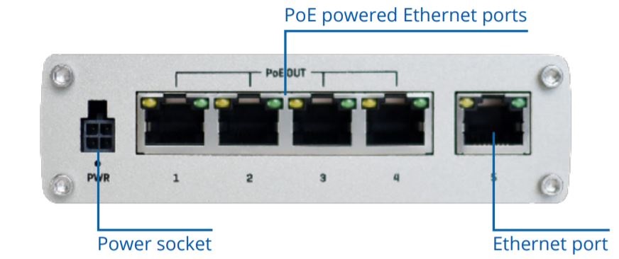 Teltonika TSW100000000 5x GbE PoE LAN nem menedzselhető PoE+ switch