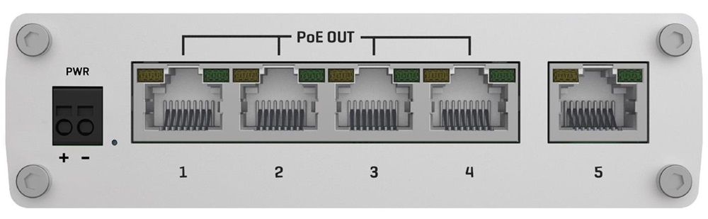 Teltonika TSW101 5x GbE PoE LAN nem menedzselhető PoE+ switch