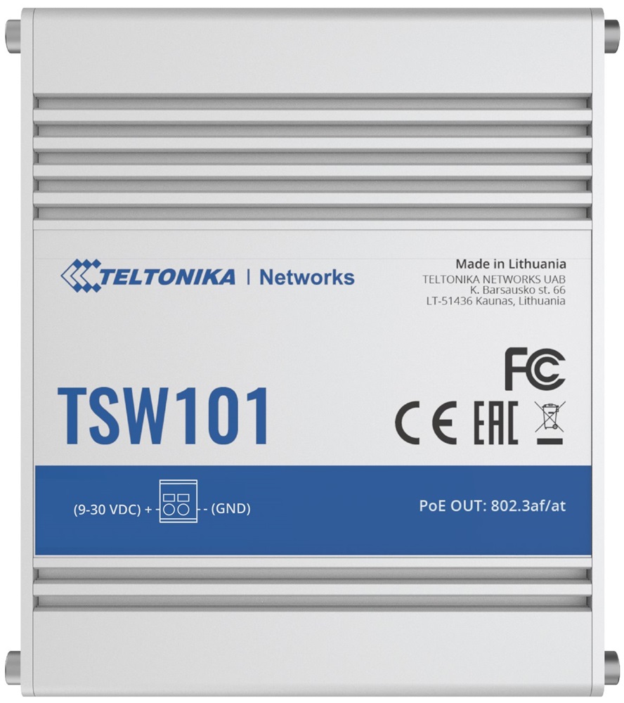 Teltonika TSW101 5x GbE PoE LAN nem menedzselhető PoE+ switch