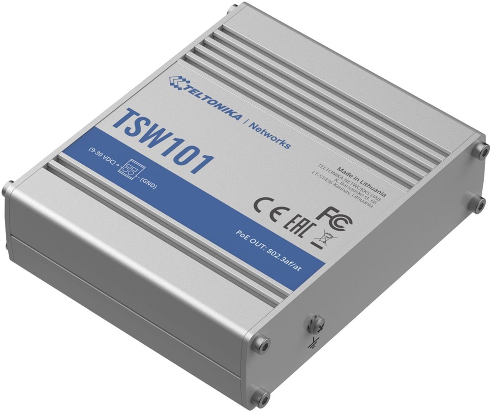 Teltonika TSW101 5x GbE PoE LAN nem menedzselhető PoE+ switch