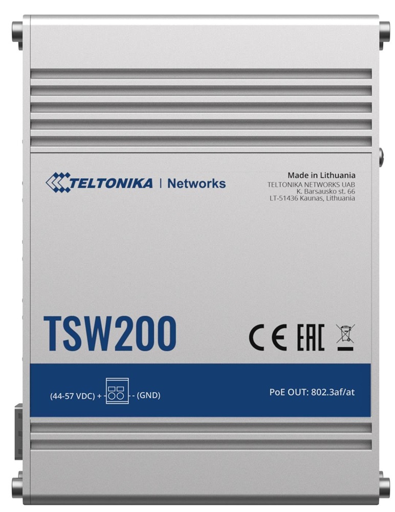 Teltonika TSW200000010 8x GbE PoE LAN 2x SFP port nem menedzselhető PoE+ switch