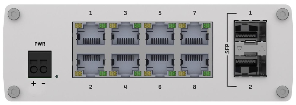 Teltonika TSW210 8x GbE LAN 2x SFP port nem menedzselhető switch