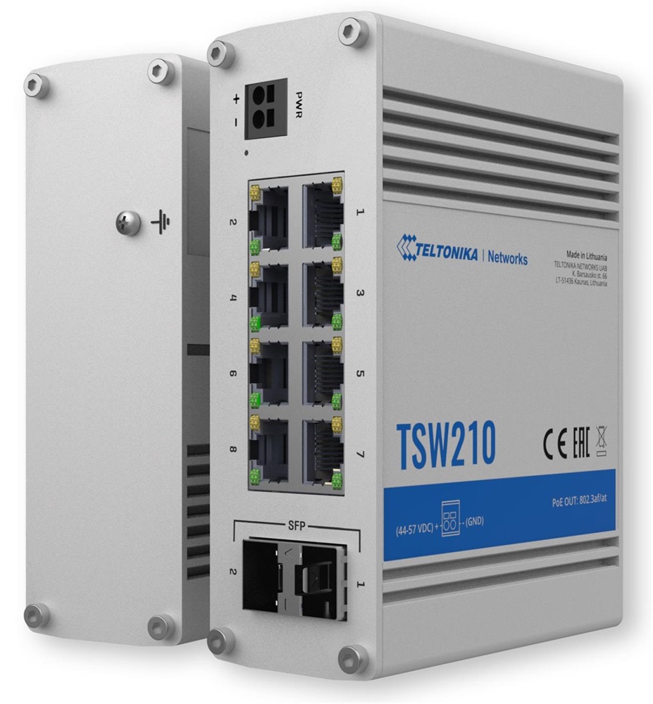 Teltonika TSW210 8x GbE LAN 2x SFP port nem menedzselhető switch