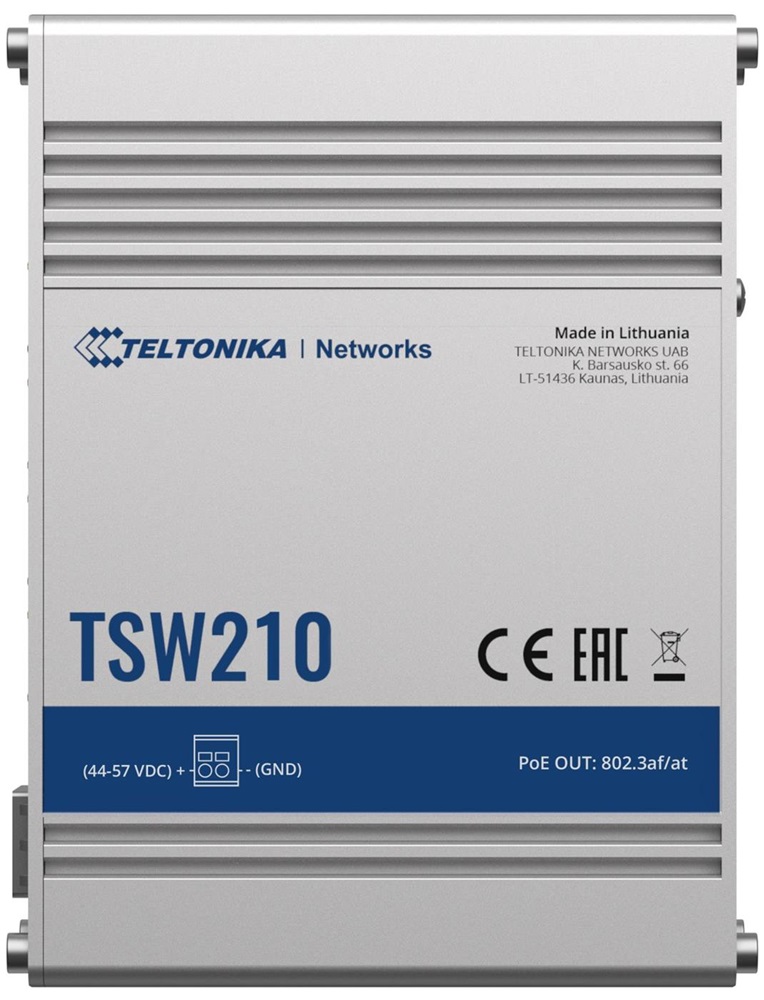 Teltonika TSW210 8x GbE LAN 2x SFP port nem menedzselhető switch