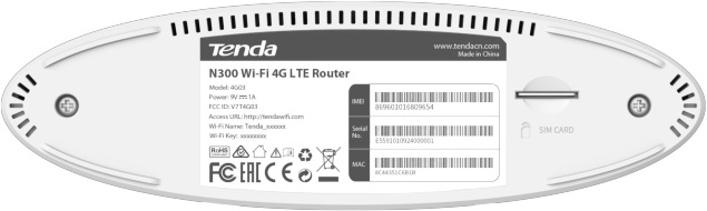 Tenda 4G03 N300 4G VoLTE router