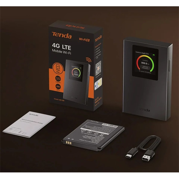 Tenda 4G185 4G/LTE 802.11ax Wi-Fi 6 LCD kijelzős hordozható mobil Wi-Fi