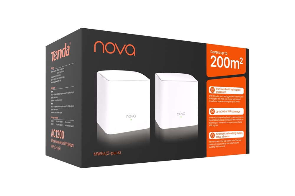 Tenda MW5S AC1200 Whole-home Mesh moduláris vezeték nélküli rendszer (2db-os)