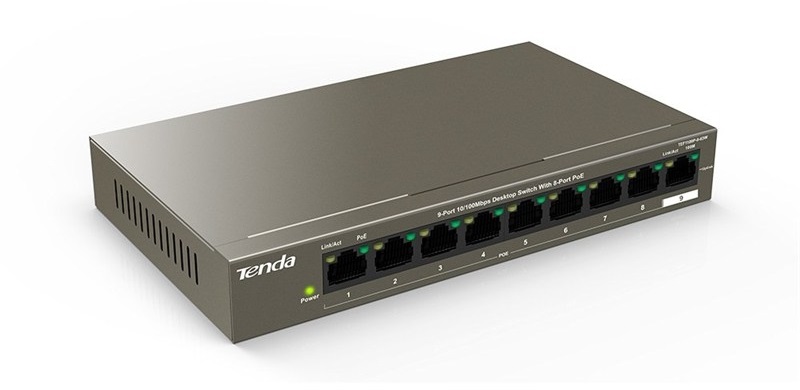 Tenda TEF1109P-8-63W 9port 8 FE +1 GbE Uplink LAN PoE (63W) switch
