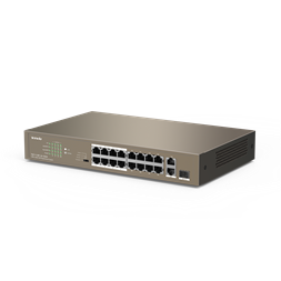 Tenda TEF1118P-16-150W 16xFE PoE LAN 2xGbE LAN 1xSFP port nem menedzselhető PoE switch
