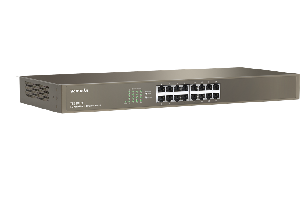 Tenda TEG1016G 16xGbE LAN port nem menedzselhető rack switch