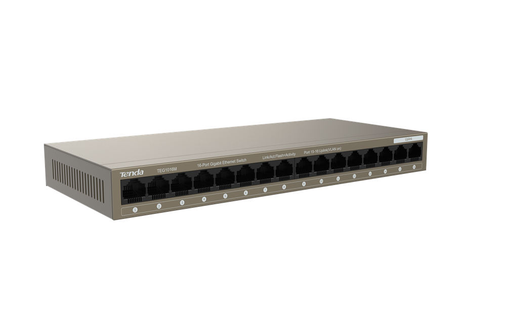 Tenda TEG1016M 16xGbE LAN port nem menedzselhető asztali switch