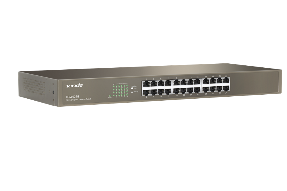 Tenda TEG1024G 24xGbE LAN port nem menedzselhető rack switch