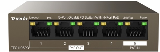 Tenda TEG1105PD 5port GbE LAN 4xPoE LAN port switch