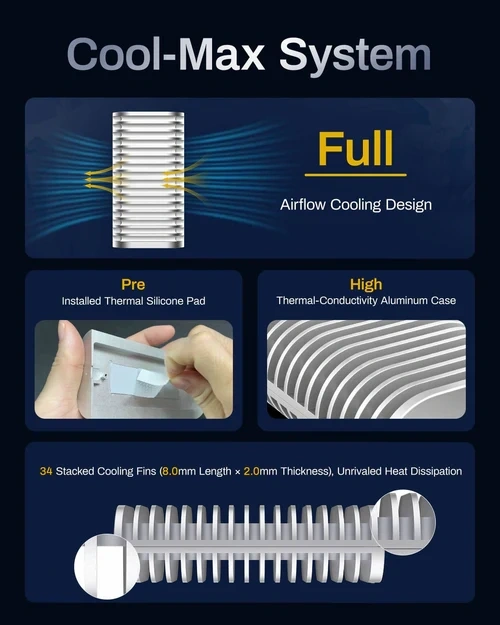 TerraMaster D1-SSD-P(4GB) 8 TB USB4 40Gbps NVMe M.2 2280 SSD DAS