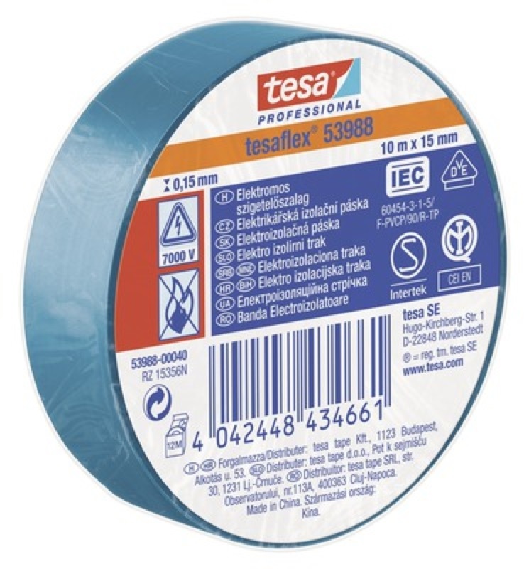 Tesa 53988 10mx15 mm kék szigetelőszalag