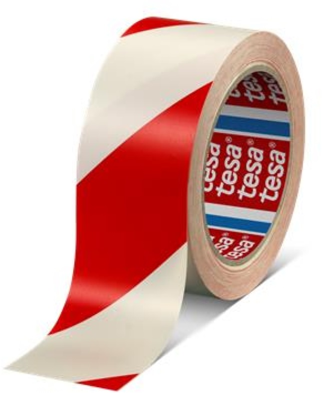 Tesa 60760 33mx50 mm piros/fehér jelölőszalag
