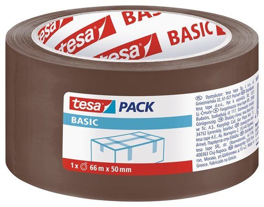 Tesa Basic 58571 50mmx66 m barna csomagzáró szalag