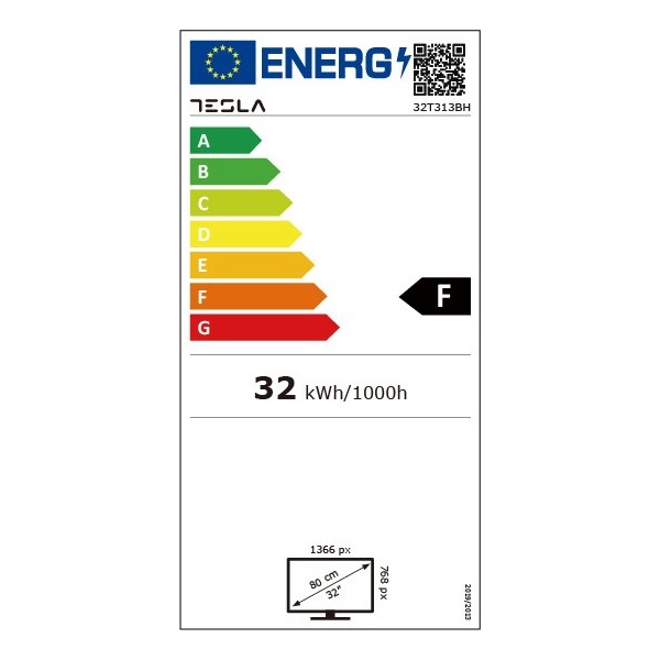 Tesla 32" 32T312SH HD Ready ezüst LED TV (Újracsomagolt)