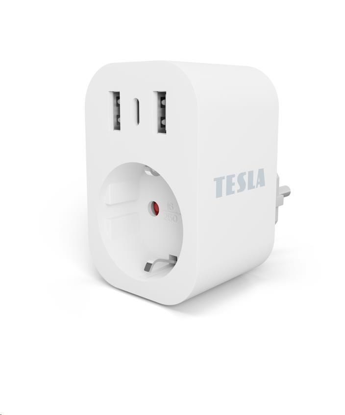 Tesla SP300-3USB 3 USB kimenettel; 2 USB-A, 1 USB-C; okos konnektor