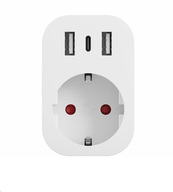 Tesla SP300-3USB 3 USB kimenettel; 2 USB-A, 1 USB-C; okos konnektor