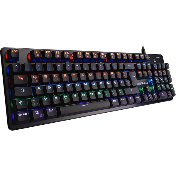 The G-Lab KEYZ-CARBON-V3/INT EN RGB fekete mechanikus (blue switch) gamer billentyűzet