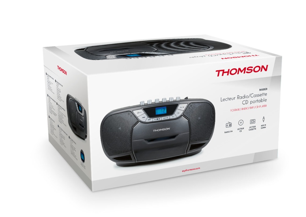 Thomson RK102CD hordozható fekete CD-s rádió